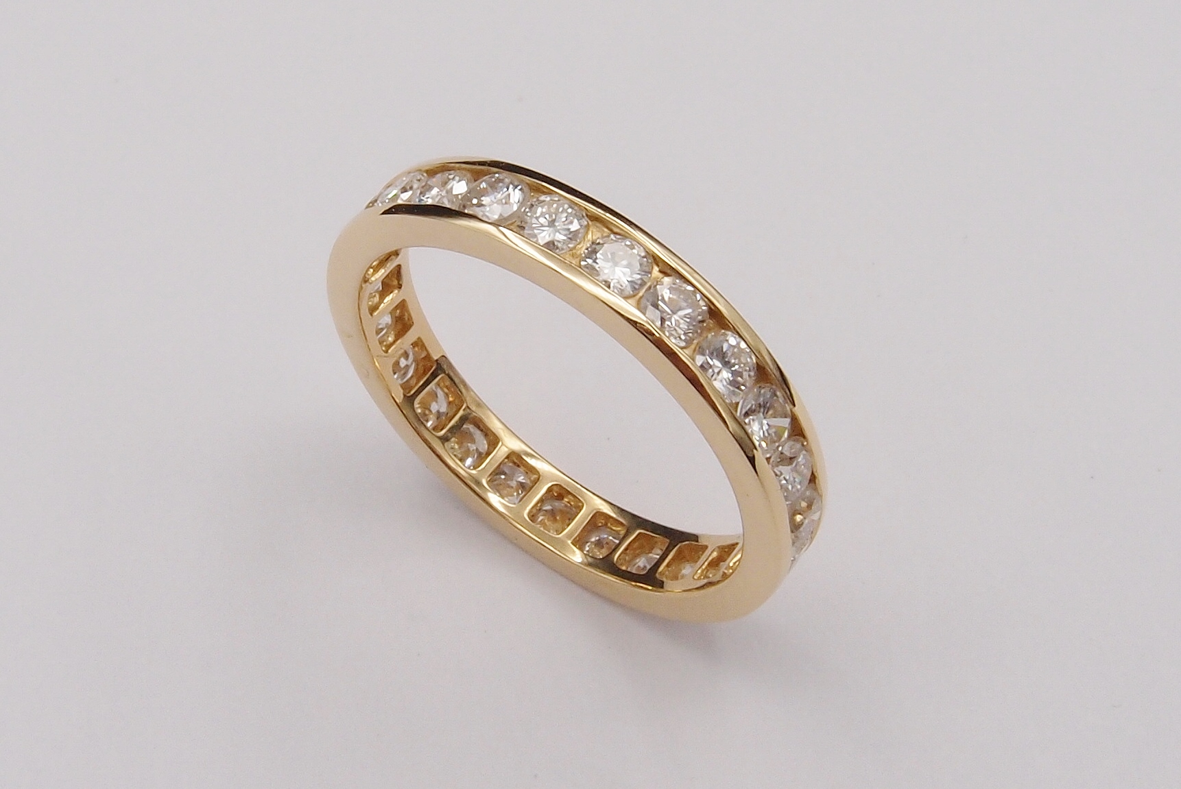 Alliance diamants or jaune