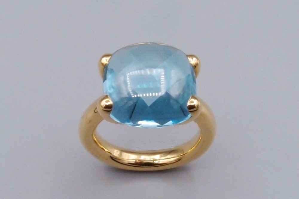 bague topaze cabochon coussin