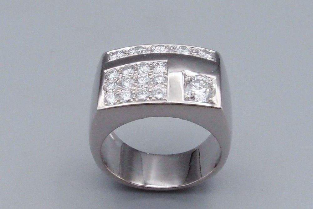 bague tank diamants