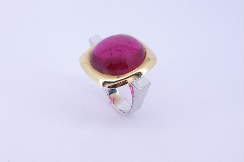 Bague « Saiacci » Rubélite Cabochon