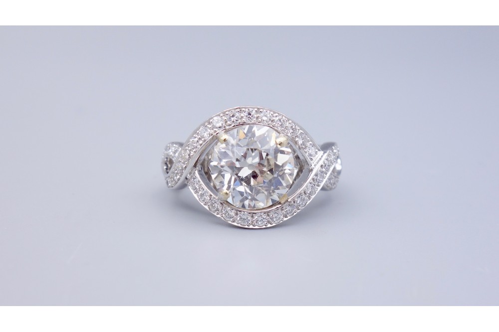 Bague « Tresse » diamant 1,54 carat E/VS1