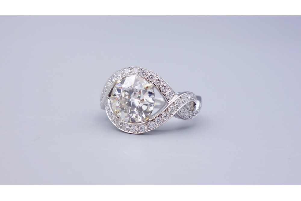 bague tresse or diamant