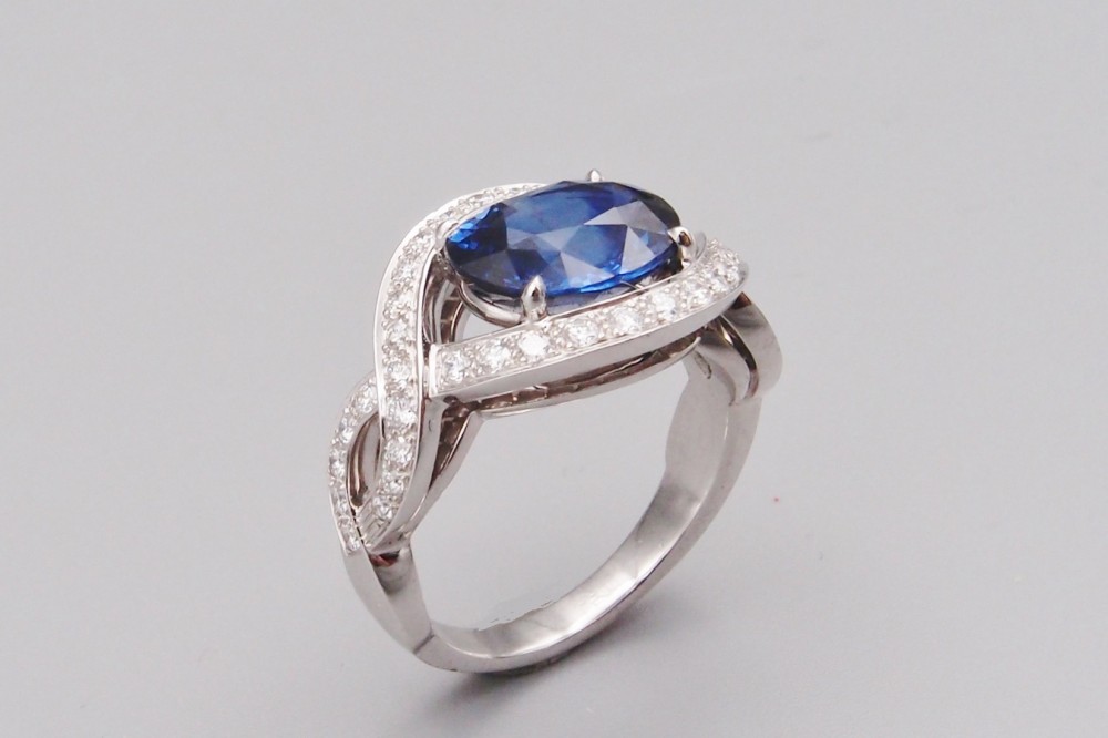 bague tresse diamants