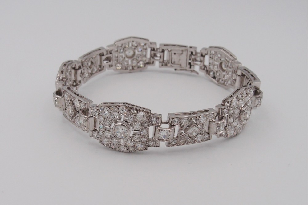 Bracelet Art Déco , Platine et diamants , vers 1930 , 12 carats