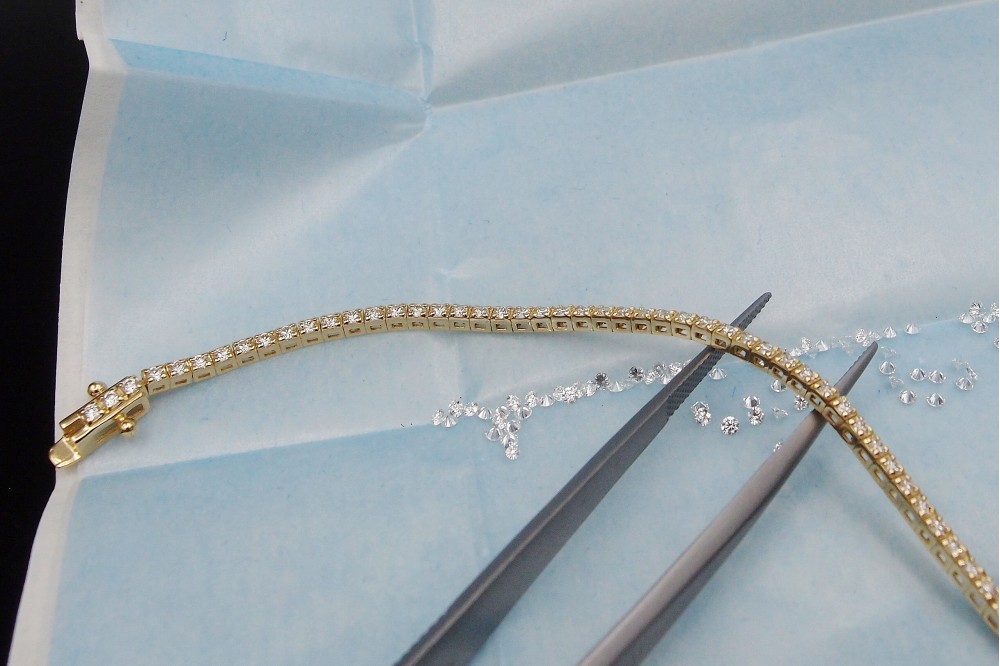 bracelet diamant or jaune femme