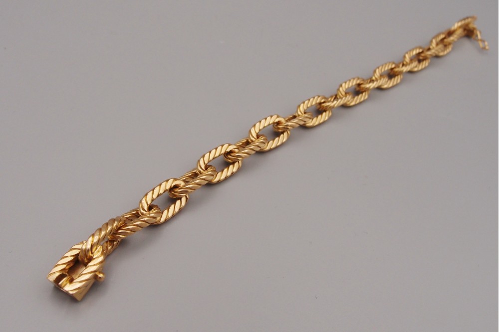 bracelet ancien maille tressée or 18 carats