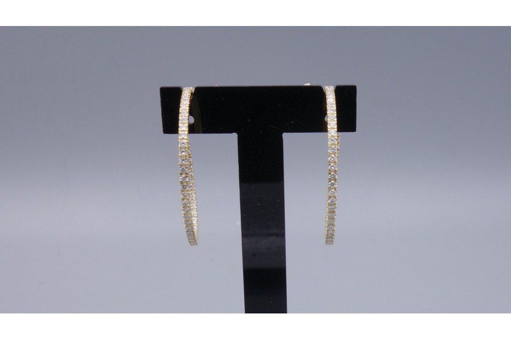 créoles diamant or jaune