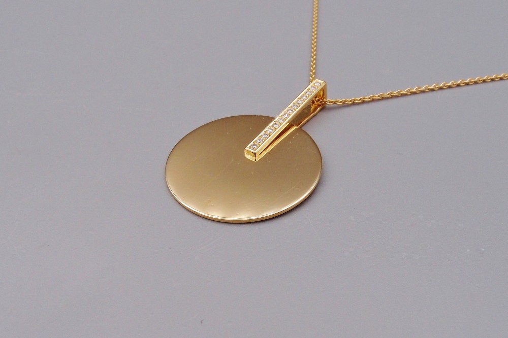 pendentif or jaune diamants