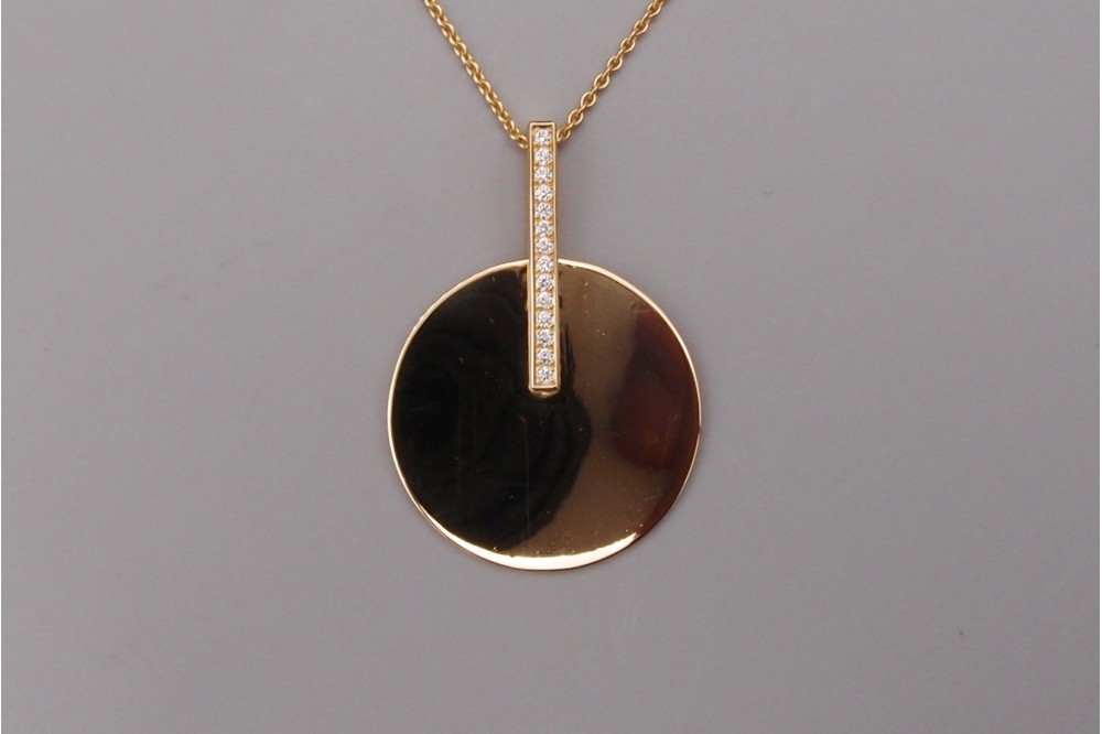 Pendentif “Cible” or jaune et diamants
