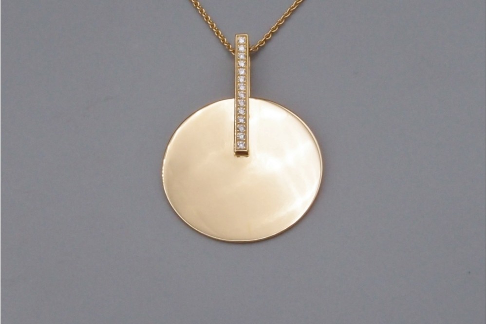 pendentif cible or jaune diamants