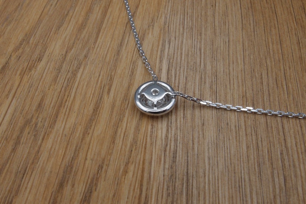pendentif diamant solitaire cercle or blanc