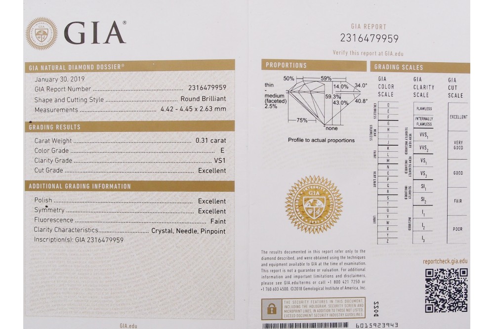 diamant GIA certificat