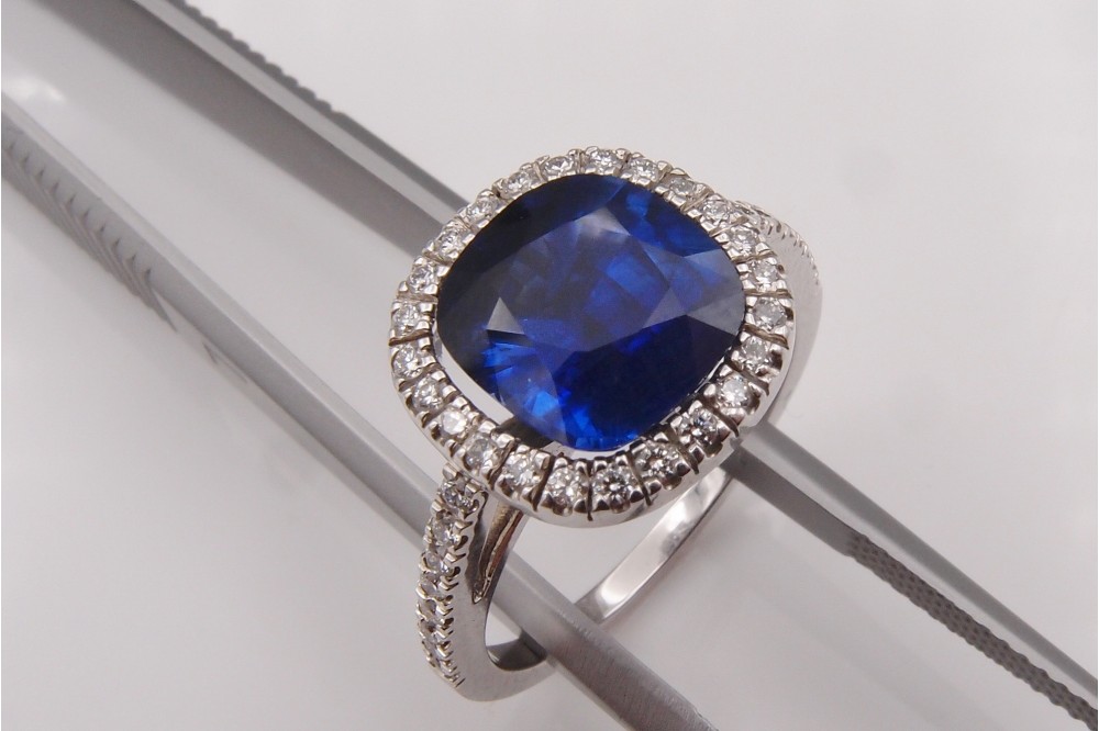 bague saphir diamants