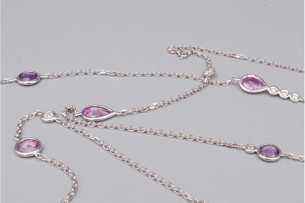 collier sautoir saphir diamant