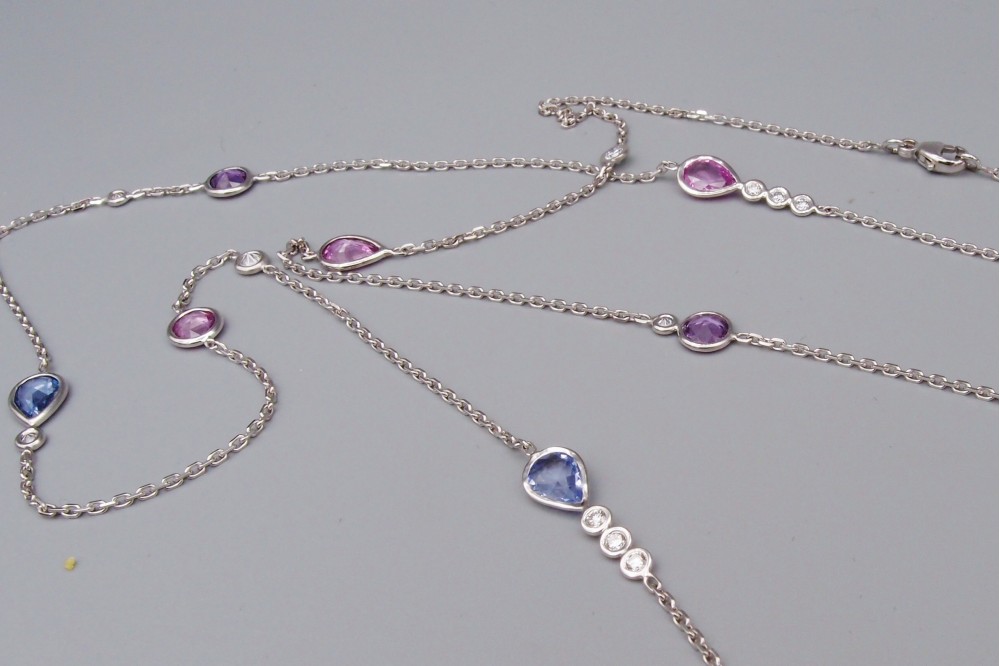 collier sautoir saphir diamant
