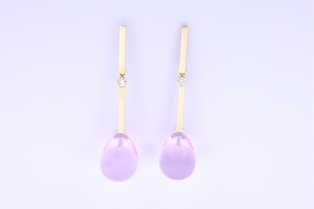 boucles d'oreilles longues modulables en or et diamants