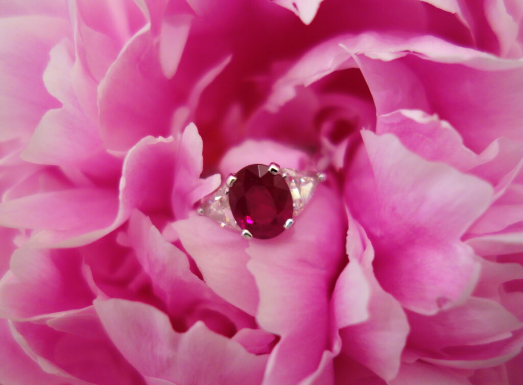 bague rubis diamants