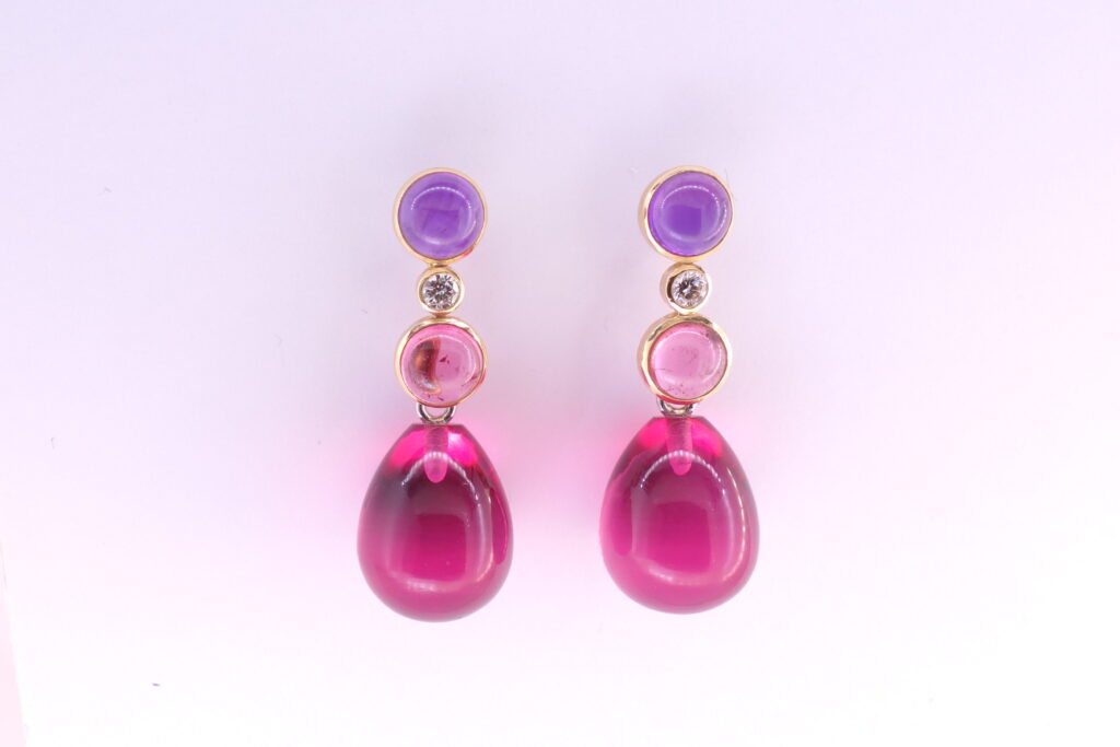 BOUCLES D’OREILLES « CABOCHON », MODULABLES