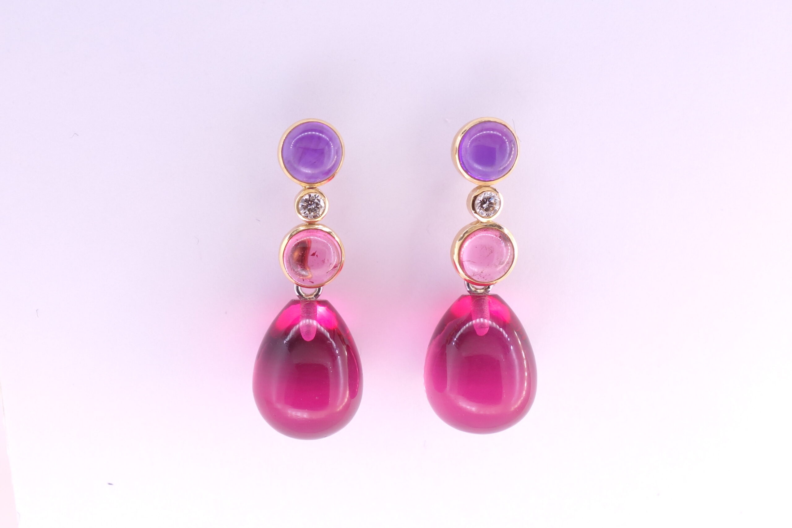 boucles d'oreilles cabochon diamant