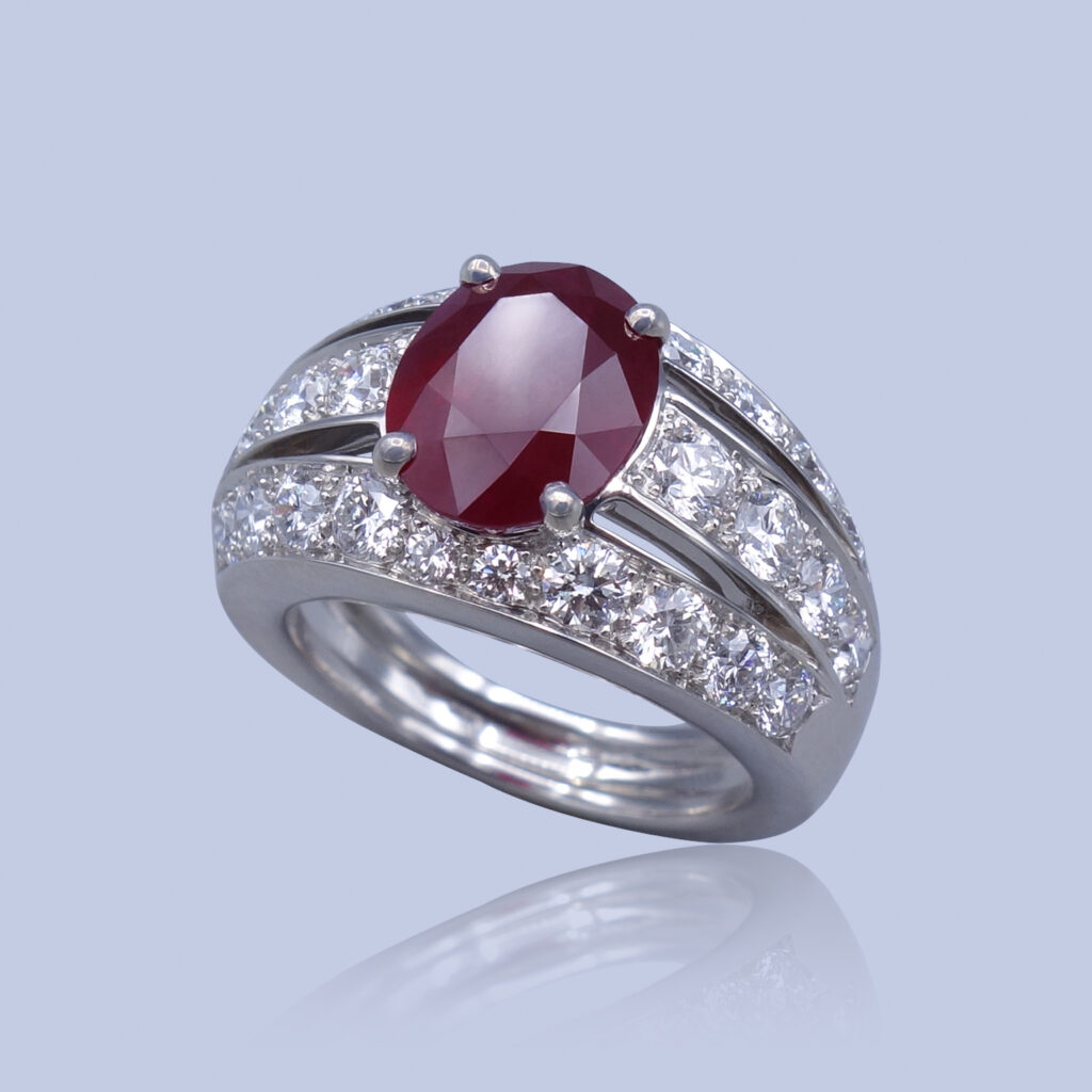 BAGUE  » 3 RANGS  » RUBIS BIRMAN