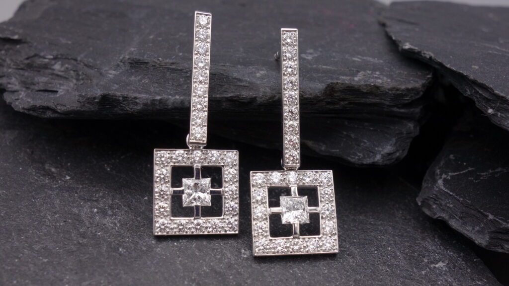 boucles d'oreilles diamants