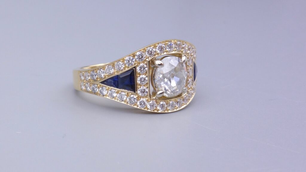 bague bandeau diamant saphir