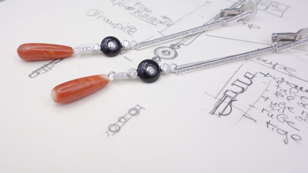corail onyx earings