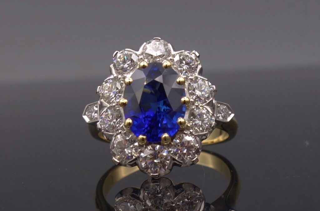 Bague pompadour bicolore