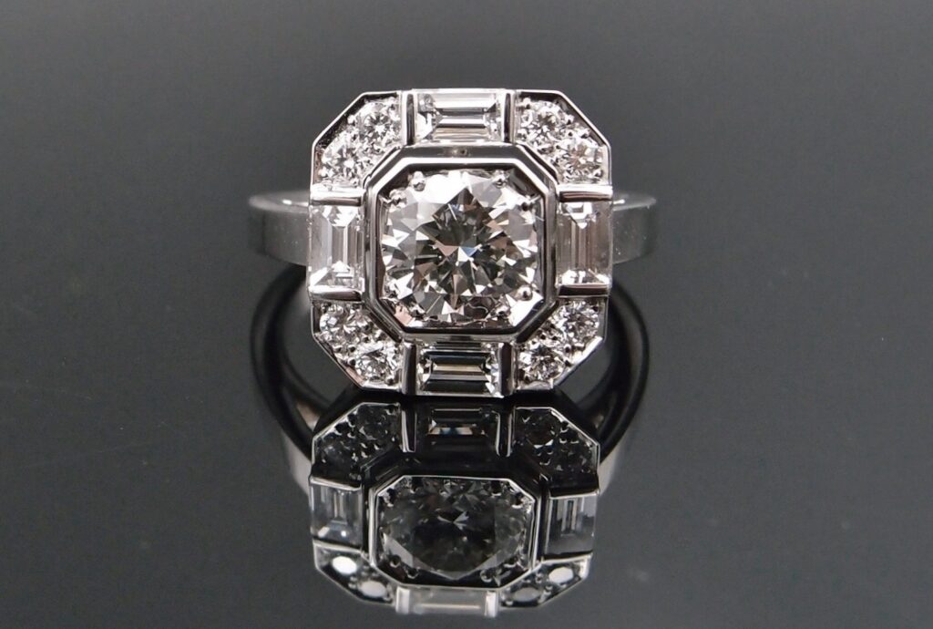 bague art deco diamants