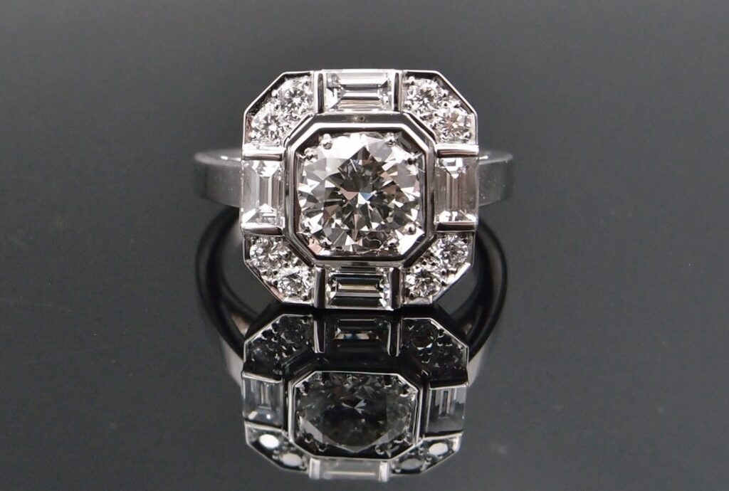 bague art deco pan coupé