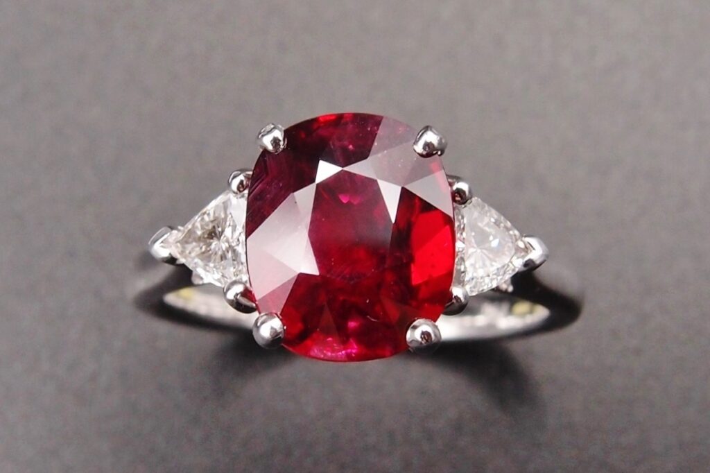 Bague rubis non chauffé 2.28 cts