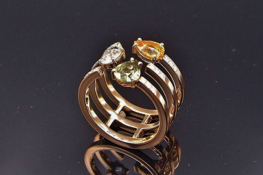 bague anneaux or jaune