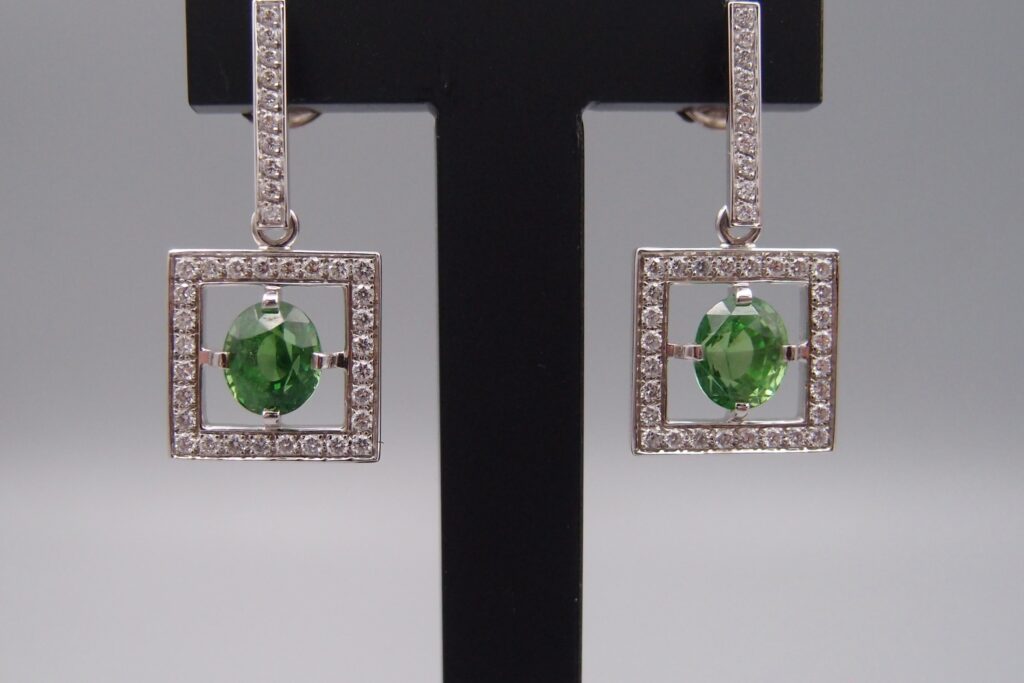 Boucles d'oreilles tsavorite