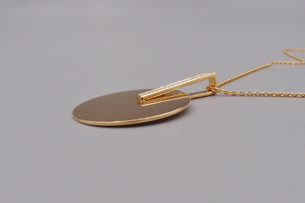 pendentif cible diamants or jaune