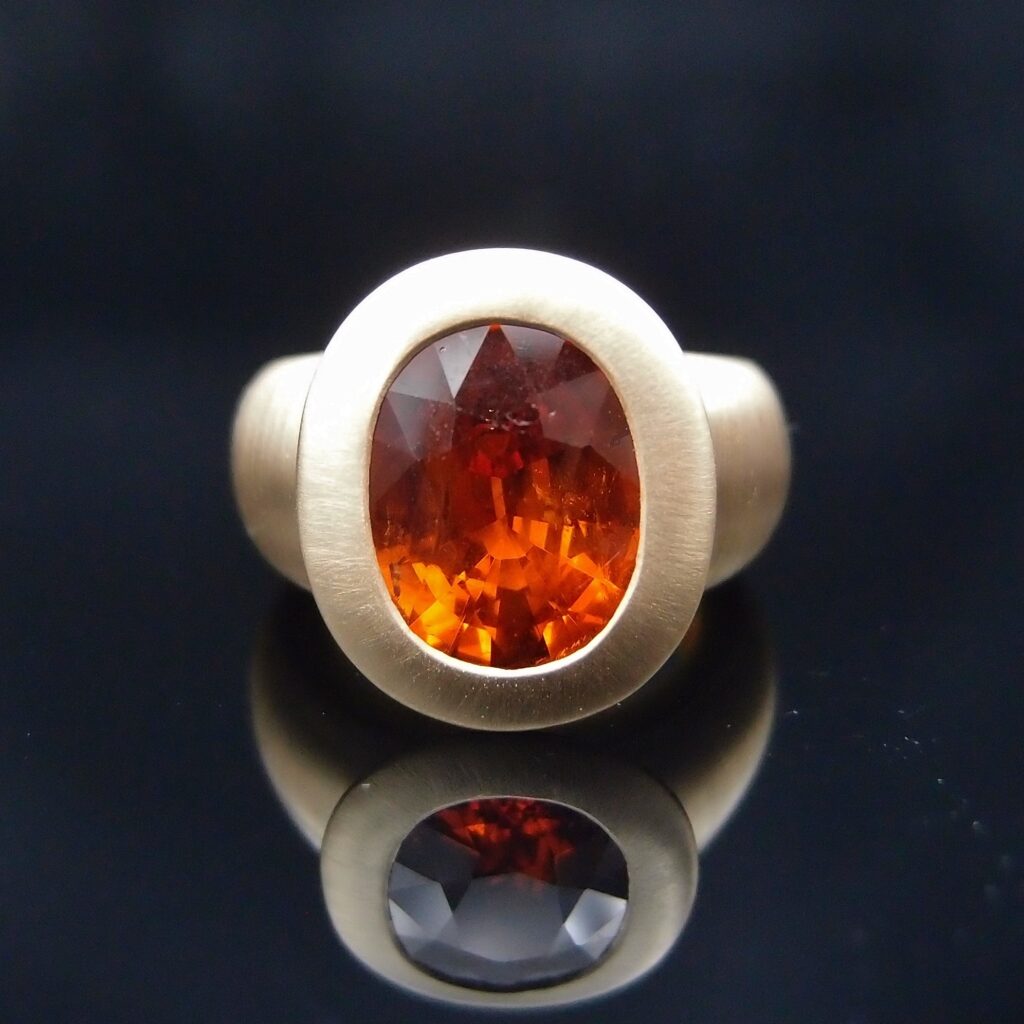 bague or jaune spessartite