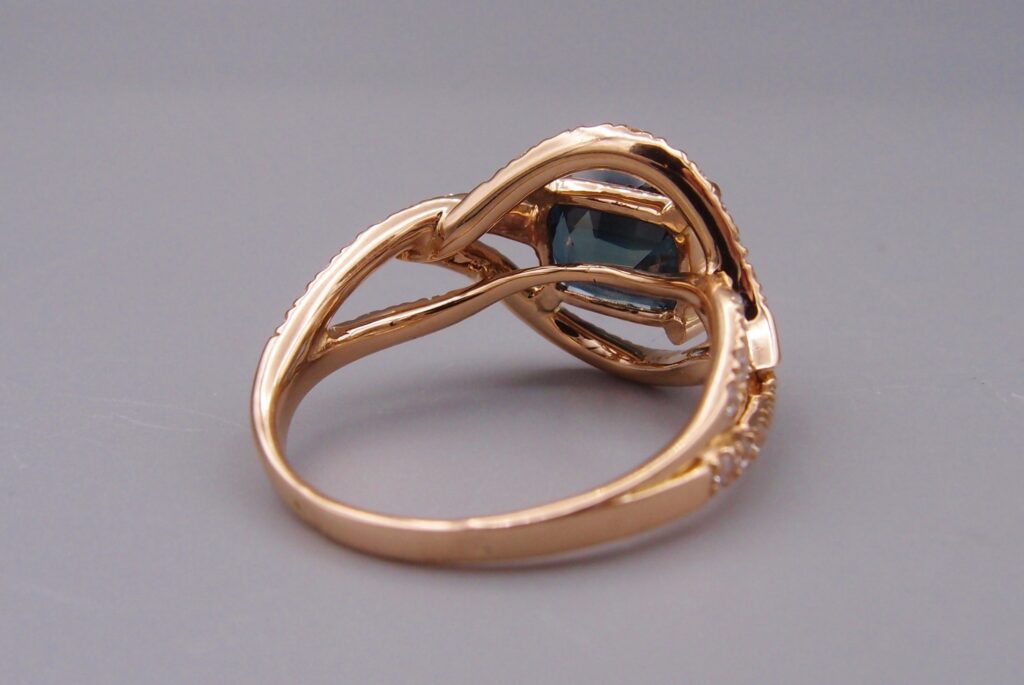 bague tresse or rose