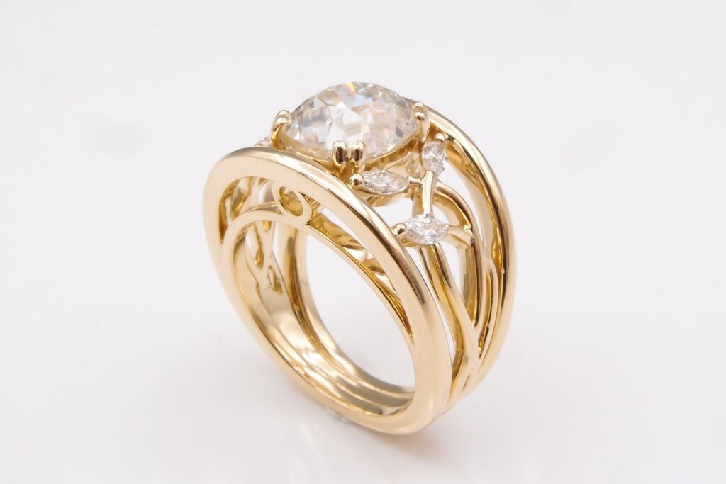 bague diamant or jaune