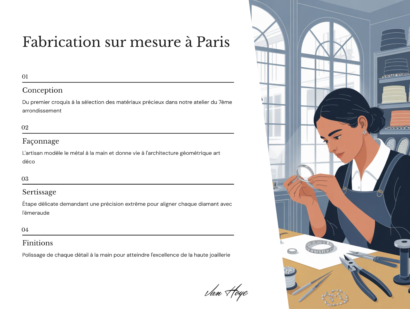 Étape fabrication joaillerie