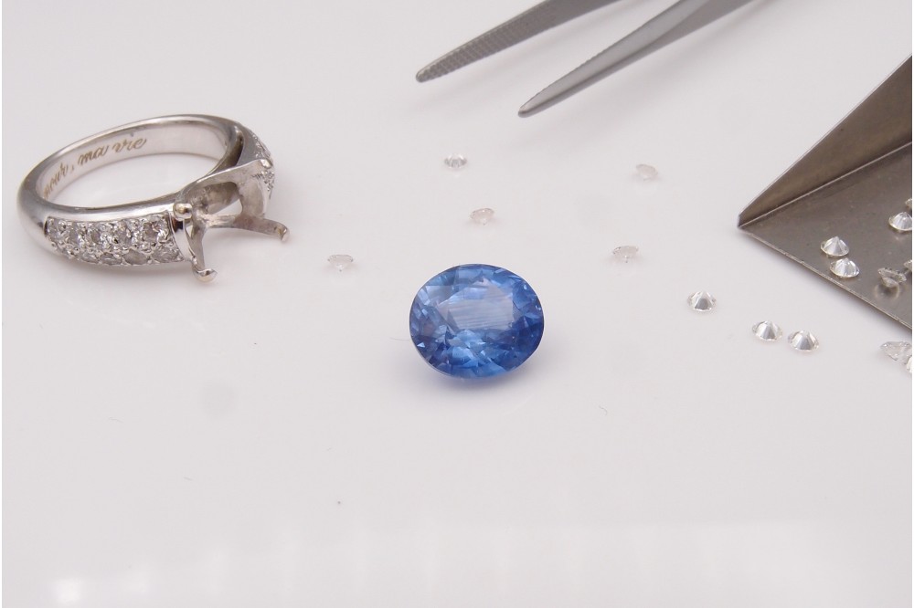 Bague saphir diamants