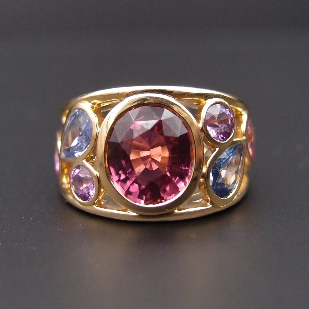 bague jonc saphir rose