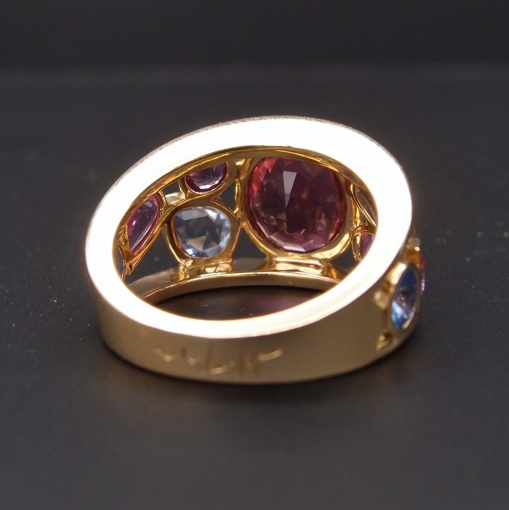 bague jonc saphir rose