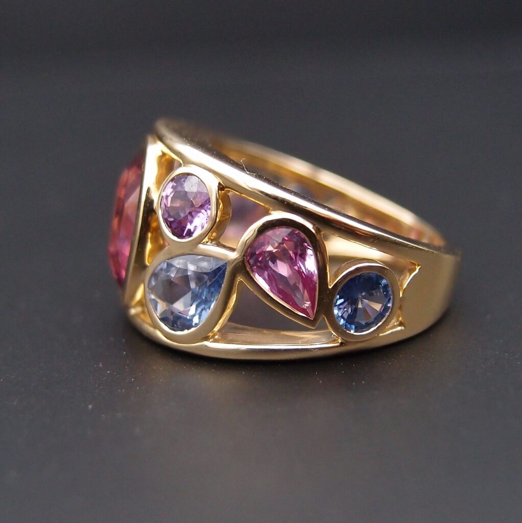 bague poire saphir