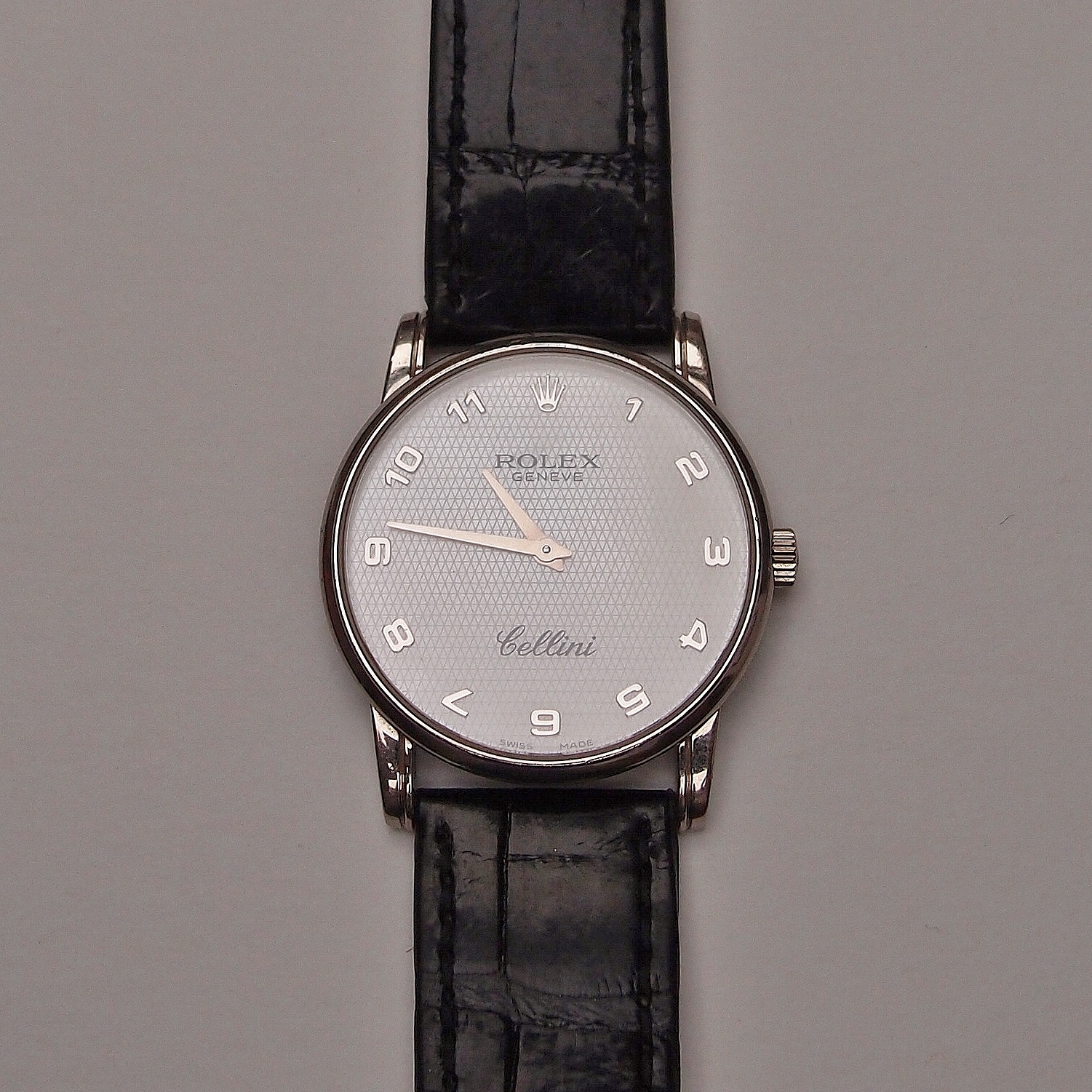 Montre bracelet Rolex « Cellini » , ref 5116 , or gris 18 carats , vers 2000