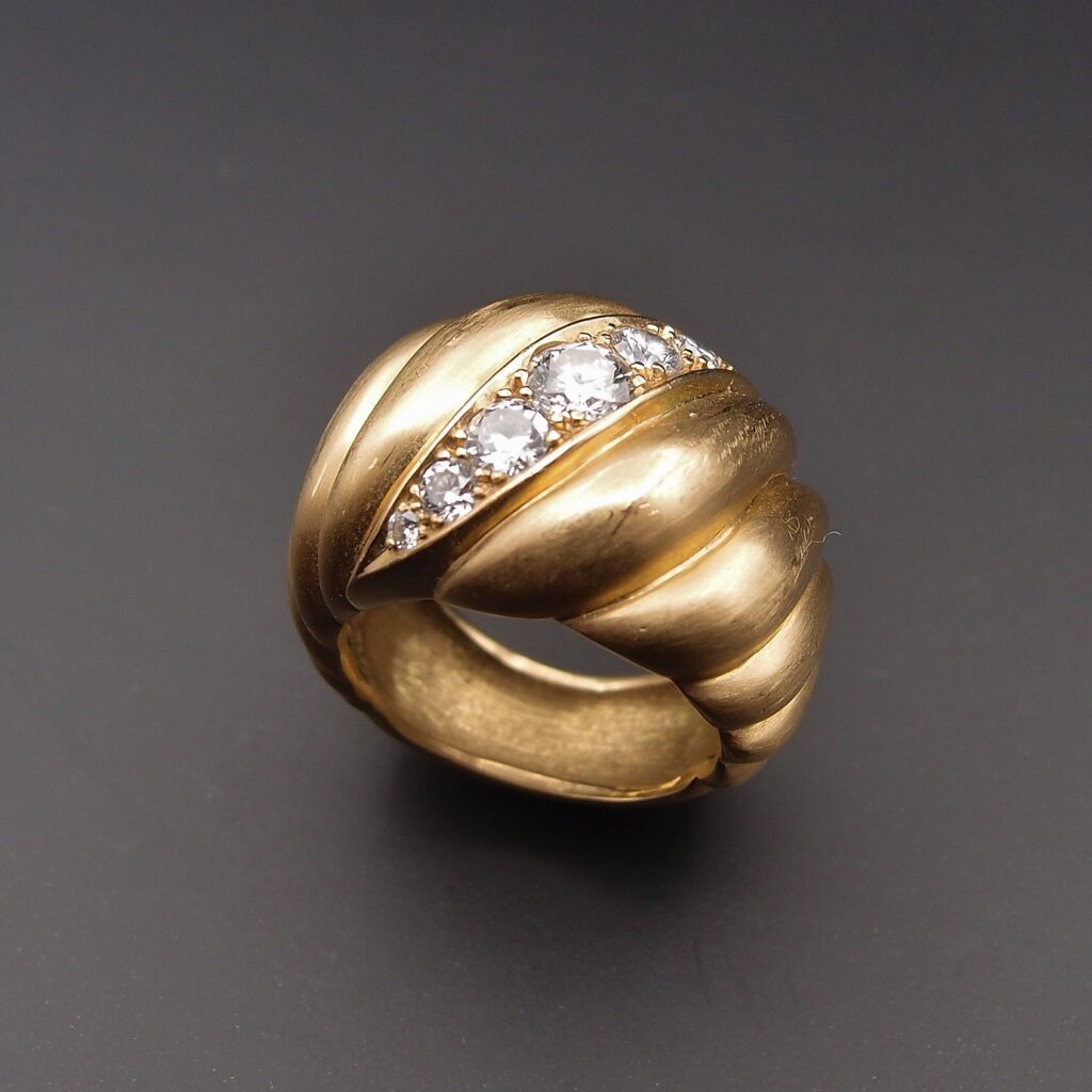 bague tresse or brossé