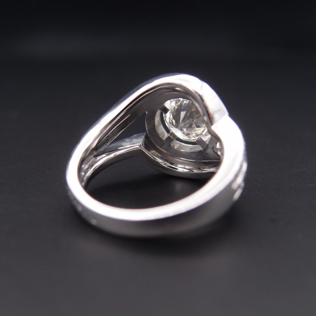 Bague Double Tourbillon or gris