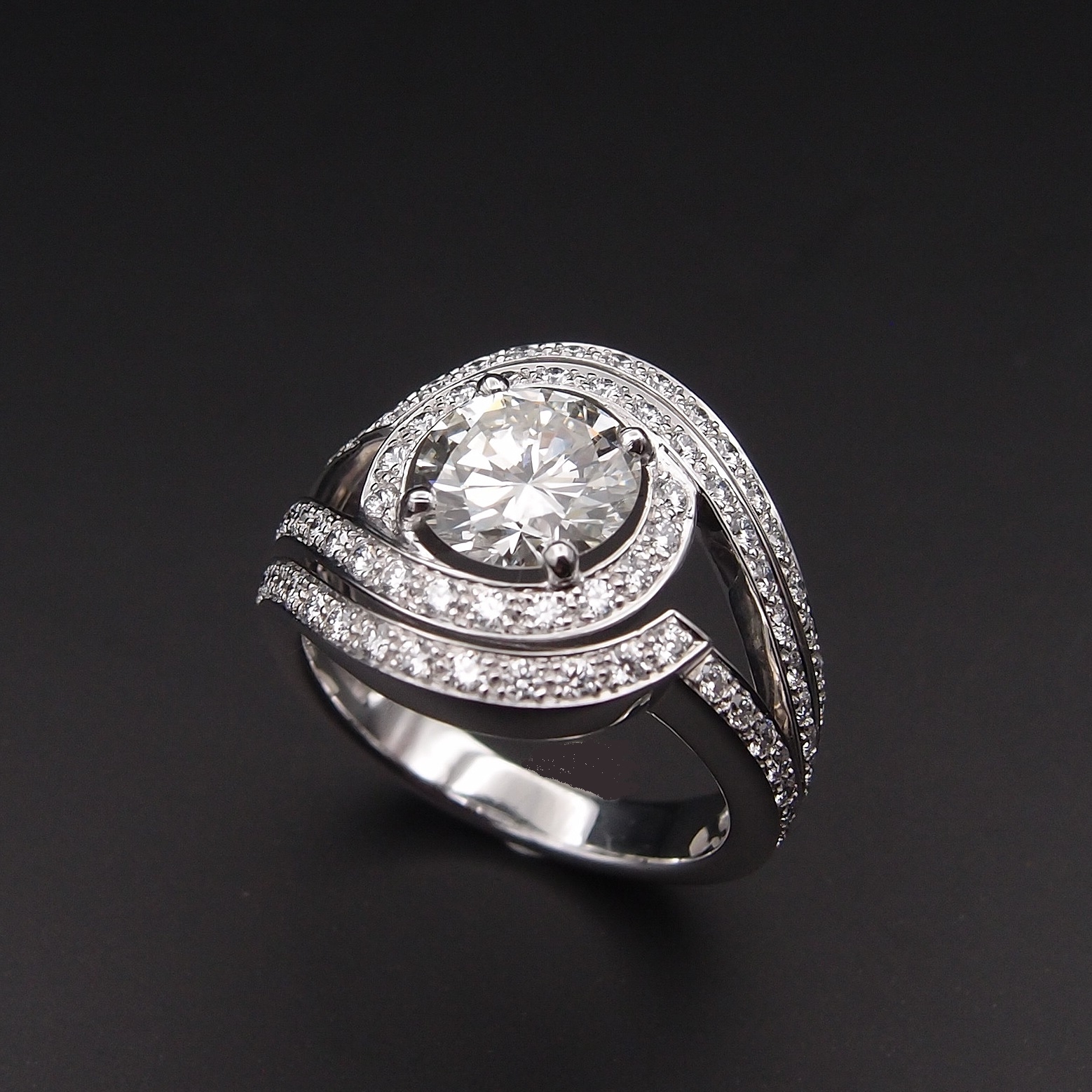 Bague de fiançailles Double Tourbillon diamants