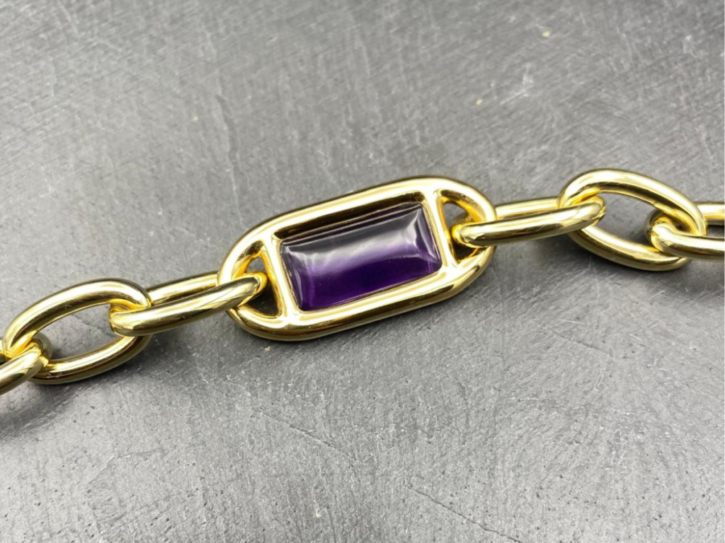 bracelet or jaune améthyste
