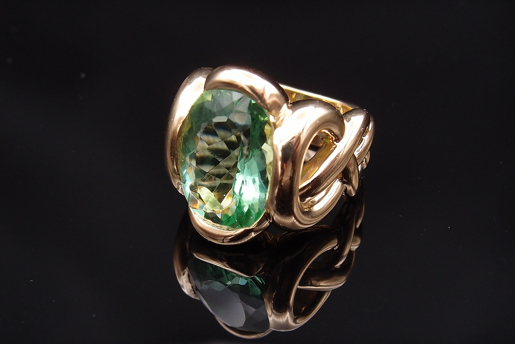 Solitaire Tourmaline | Solitaire Or recyclé 18 cts & Tourmaline