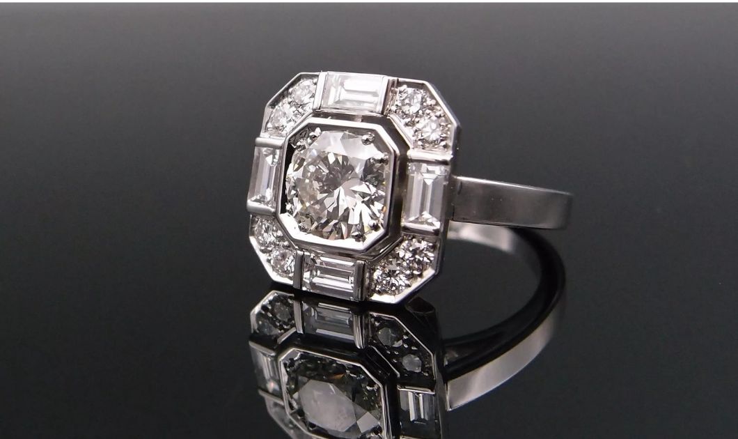Bague art déco diamant - Van Hoye