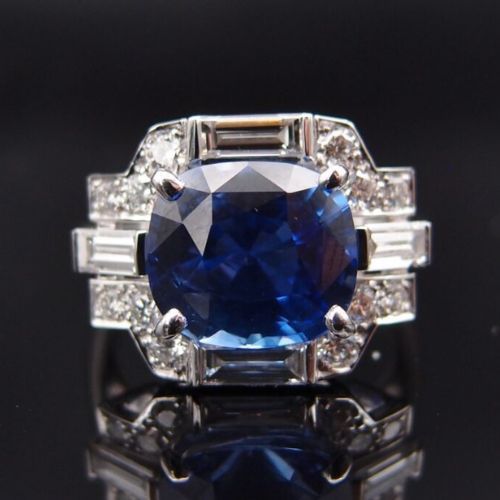 Bague Saphir Ancienne Art Déco